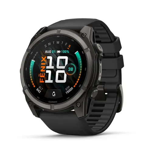 Garmin fēnix® 9 - 51 mm - Carbon Grey DLC Titanium cu curea din silicon Black 010-04763-11