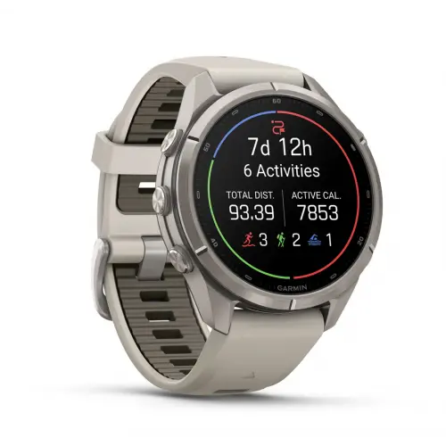 Garmin fēnix® 9 Pro - 43 мм - Titanium с Fog Grey/Dark Sandstone силиконова каишка 010-04335-86 - 3