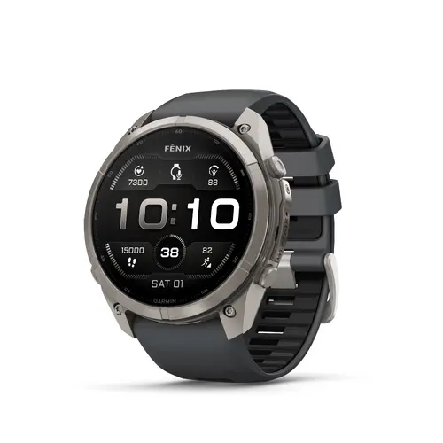 Garmin fēnix® 9 Pro - 51 мм - Titanium с graphite/black силиконова каишка 010-04337-26 Garmin fēnix® 9 Pro - 51 мм - Titanium с graphite/black силиконова каишка 010-04337-26