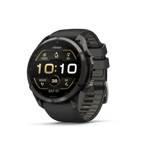 Garmin fēnix® 9 Pro - 51 мм - Carbon gray DLC titanium с black/pebble gray силиконова каишка 010-04337-16 Garmin fēnix® 9 Pro - 51 мм - Carbon gray DLC titanium с black/pebble gray силиконова каишка 010-04337-16