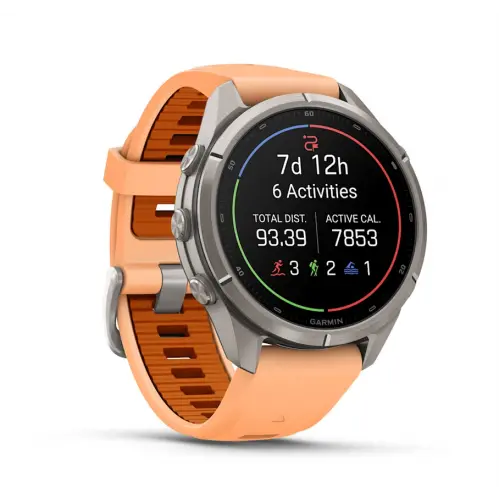 Garmin fēnix® 9 Pro, inReach® - 43 мм - Titanium с Shell Pink/Autumn Orange силиконова каишка 010-04335-01 - image 2