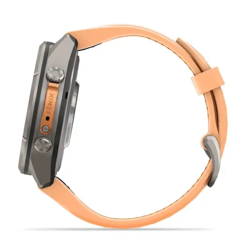 Garmin fēnix® 9 Pro, inReach® - 43 мм - Titanium с Shell Pink/Autumn Orange силиконова каишка 010-04335-01 - image 3