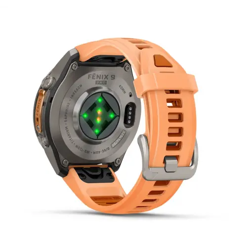 Garmin fēnix® 9 Pro, inReach® - 43 мм - Titanium с Shell Pink/Autumn Orange силиконова каишка 010-04335-01 - image 4