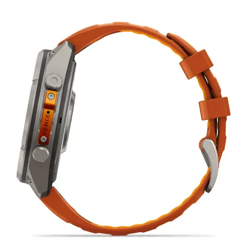 Garmin fēnix® 9 Pro, inReach® - 47 мм - Titanium с Autumn Orange/Spark Orange силиконова каишка 010-04336-01 - image 3