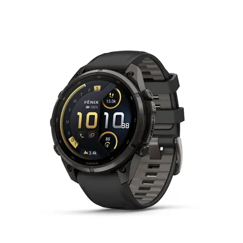 Garmin fēnix® 9 Pro, inReach® - 47 мм - Carbon gray DLC titanium с black/pebble gray силиконова каишка 010-04336-11 Garmin fēnix® 9 Pro, inReach® - 47 мм - Carbon gray DLC titanium с black/pebble gray силиконова каишка 010-04336-11
