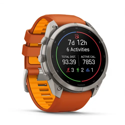 Garmin fēnix® 9 Pro, inReach® - 51 мм - Titanium с Autumn Orange/Spark Orange силиконова каишка 010-04337-01 - image 2