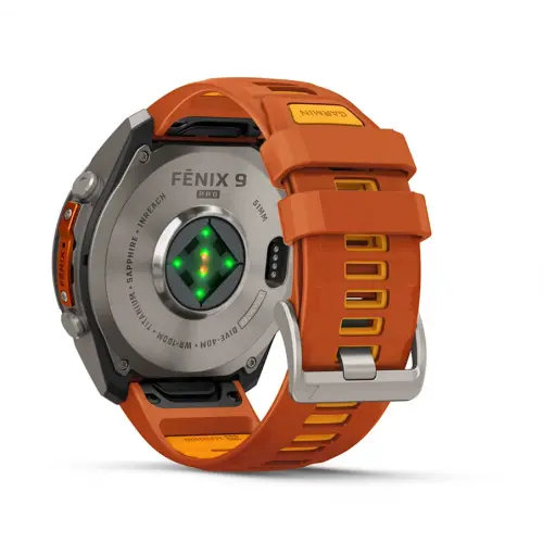 Garmin fēnix® 9 Pro, inReach® - 51 мм - Titanium с Autumn Orange/Spark Orange силиконова каишка 010-04337-01 - 5
