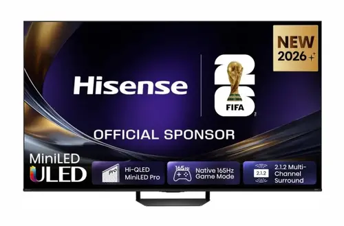 Телевизор, Hisense 65"U7S Pro, 4K Ultra HD 3840x2160, ULED, FALD, Quantum Dot, 165Hz, IPS, HDR 10+, HLG, Dolby Vision IQ, Dolby Atmos, Smart TV, WiFi 5GHz, WiFi Direct, BT, Anyview Cast,light sensor,Solar Powered Remote, 4xHDMI, 2xUSB, LAN, CI+, DVB-T2/C/S2, Black