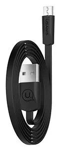 Кабел Usams U2 Micro Flat Data 1.2м,черен