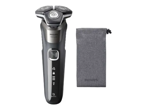 PHILIPS Ηλεκτρική ξυριστική μηχανή series 5000 για στεγνό και υγρό ξύρισμα λεπίδες SteelPrecision θήκη αποθήκευσης