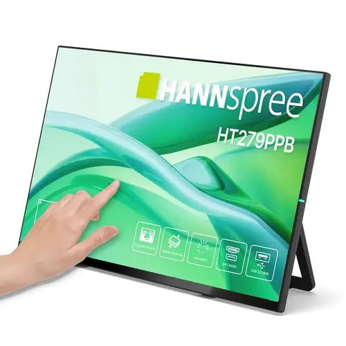Тъч монитор HANNSPREE HT279PPB, LED, 27 inch, Wide, Full HD, HDMI, DP, Черен - 1