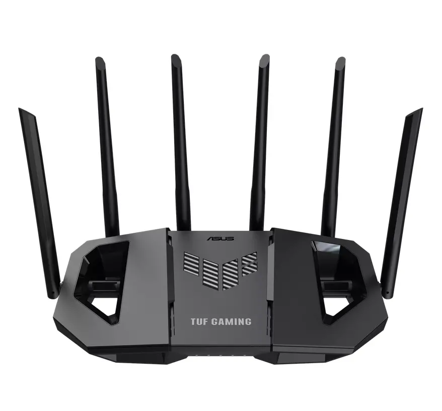 Рутер, AsusTUF Gaming, BE6500 Dual Band WiFi 7 Router, 4K-QAM, Multi-Link Operation (MLO), Quad 2.5GbE port, Mobile Game Mode, Gear Accelerator, Gaming Port, Open NAT, Smart Home Master, Subscription-Free Security,  AiMesh support, 4G/5G Auto Mobile Tethering