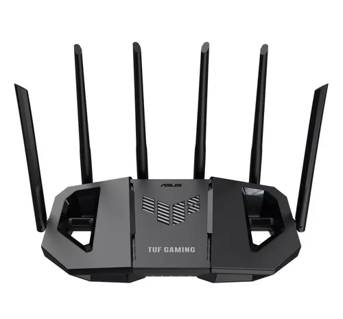 Рутер, AsusTUF Gaming, BE6500 Dual Band WiFi 7 Router, 4K-QAM, Multi-Link Operation (MLO), Quad 2.5GbE port, Mobile Game Mode, Gear Accelerator, Gaming Port, Open NAT, Smart Home Master, Subscription-Free Security, AiMesh support, 4G/5G Auto Mobile Tethering - 1