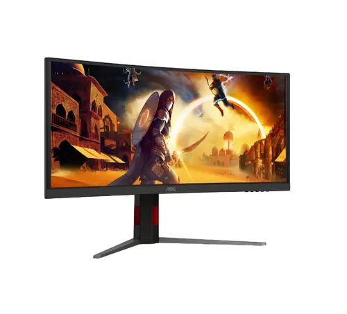Монитор, AOC CU34G4CA, 34" Curved 1500R, Fast VA, WLED, 3440x1440@180Hz, 1ms GtG, 0.5ms MPRT, 450cd m/2, 3000:1, Adaptive Sync, FlickerFree, Low Blue Light, Tilt, Height Adjust, Swivel, 2xHDMI, DP, USB hub - 4