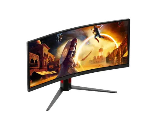 Монитор, AOC CU34G4CA, 34" Curved 1500R, Fast VA, WLED, 3440x1440@180Hz, 1ms GtG, 0.5ms MPRT, 450cd m/2, 3000:1, Adaptive Sync, FlickerFree, Low Blue Light, Tilt, Height Adjust, Swivel, 2xHDMI, DP, USB hub - 7