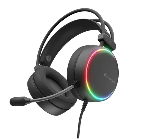 Слушалки, Genesis Headset Neon 614 With Microphone RGB Illumination Black USB - 5
