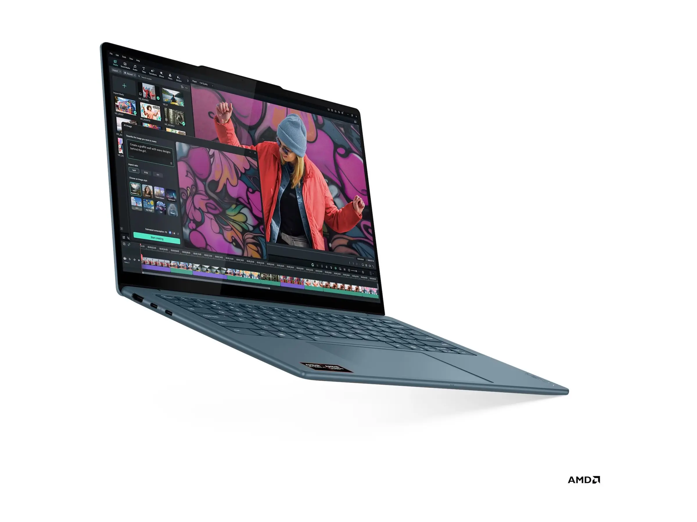 LENOVO Yoga Slim 7 AMD Ryzen AI 7 345 14inch WUXGA OLED 16GB DDR5 1TB PCIe NoOS Tidal Teal 3y - image 3