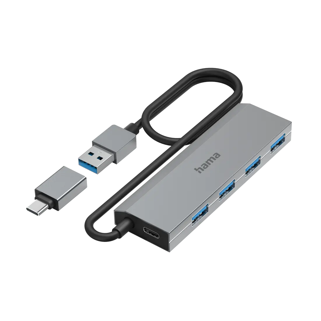 Хъб Hama USB Hub USB Hub A&C / 00200138 Gray - PN 00200138