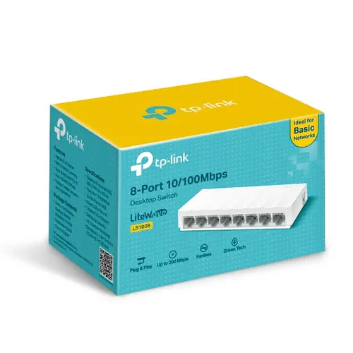 СУИЧ TP-LINK LS1008 - бял, 8 порта - PN LS1008 - 4