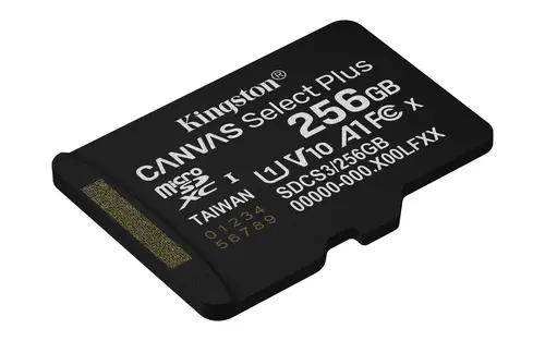 КАРТА ПАМЕТ Kingston microSDXC CANVAS SELECT PLUS - Gen3 150R A1 Single Pack - 256 GB - Black - PN SDCS3/256GBSP - 2