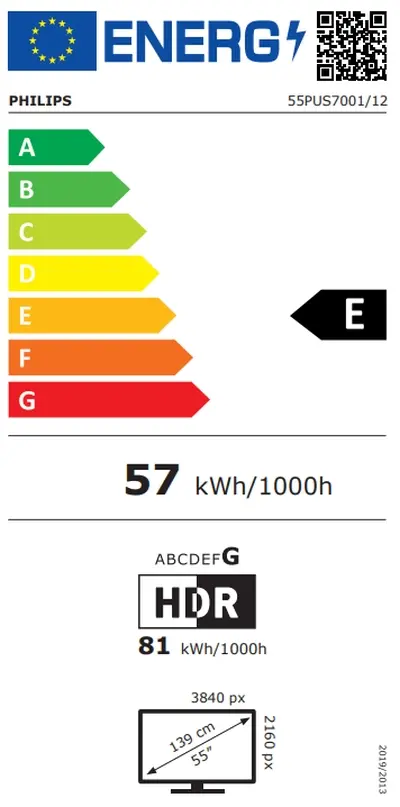 Телевизор, Philips 55PUS7001/12, 55" 4K UHD LED, 3840 x 2160p, 60Hz, DVB-T/T2/T2-HD/C/S/S2, Natural Motion, Perfect Pixel UHD, HDR 10+, Dolby Atmos, Titan OS, 3*HDMI, 2*USB, VRR, AirPlay , WiFi 5, BT 5.0, 20 W RMS - image 2