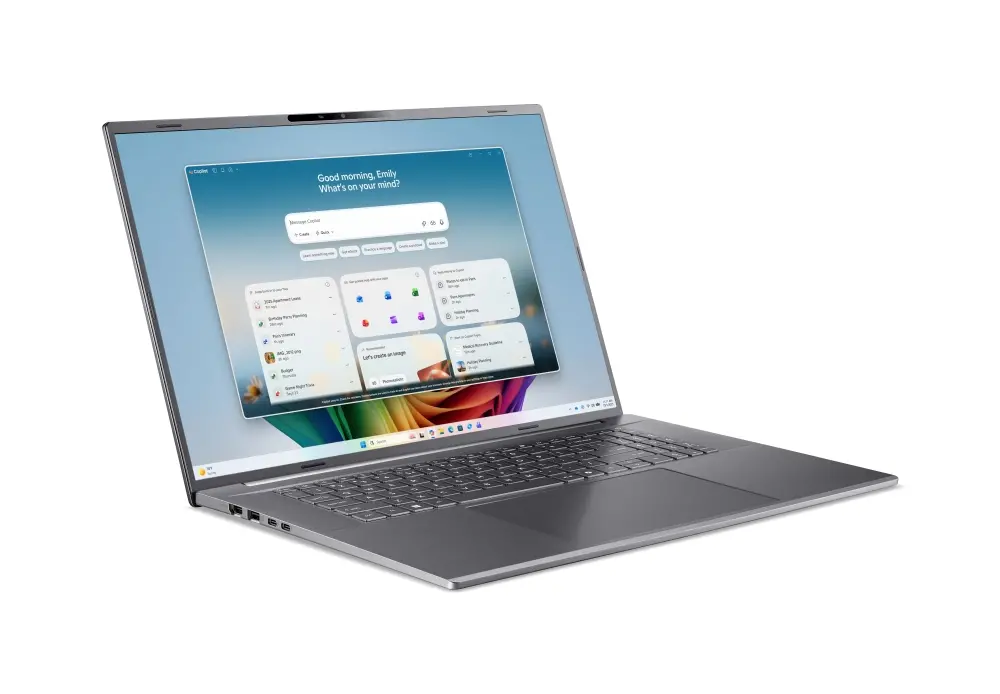 Лаптоп, Acer Aspire A18-I71M-74W1, Intel Core Ultra 7 355( up to 4.70GHz, 12MB), 18" WUXGA (1920x1200) IPS 165Hz, 400 nits, 16GB LPDDR5X on board, 512GB NVMe SSD, Intel Graphics, Wi-Fi 7, BT 5.4, FHD + IR Cam, Thunderbolt 4, KB Backlit, Win 11 Home, no adapter - image 3