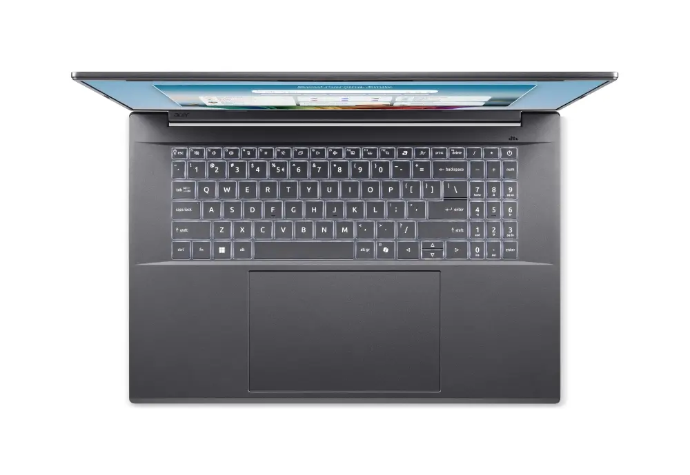 Лаптоп, Acer Aspire A18-I71M-74W1, Intel Core Ultra 7 355( up to 4.70GHz, 12MB), 18" WUXGA (1920x1200) IPS 165Hz, 400 nits, 16GB LPDDR5X on board, 512GB NVMe SSD, Intel Graphics, Wi-Fi 7, BT 5.4, FHD + IR Cam, Thunderbolt 4, KB Backlit, Win 11 Home, no adapter - image 4