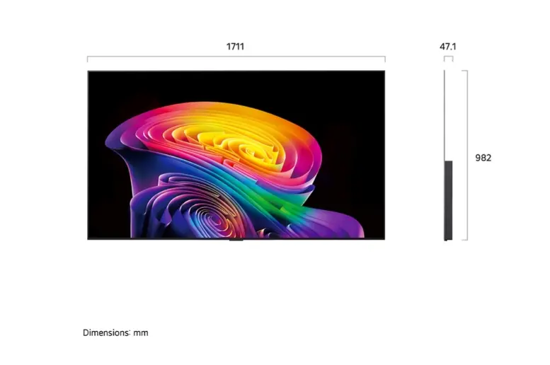 Телевизор, LG OLED77C61LA, 77" OLED evo, 4K (3840 x 2160), DVB-C/T2/S2, Alpha 11 AI 4K Gen3, 120Hz Native (VRR 165Hz), ThinQ AI, HDR10, NVIDIA G-SYNC, AMD FreeSync, Dolby Vision, Dolby Atmos, AI Agent, Wi-Fi 6E, Bluetooth, eARC (HDMI 2), USB, Airplay 2, CI slot, Mu - image 2