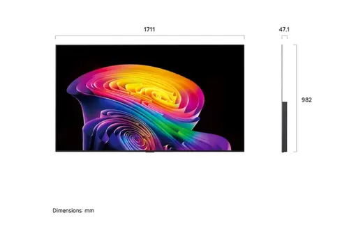 Телевизор, LG OLED77C61LA, 77" OLED evo, 4K (3840 x 2160), DVB-C/T2/S2, Alpha 11 AI 4K Gen3, 120Hz Native (VRR 165Hz), ThinQ AI, HDR10, NVIDIA G-SYNC, AMD FreeSync, Dolby Vision, Dolby Atmos, AI Agent, Wi-Fi 6E, Bluetooth, eARC (HDMI 2), USB, Airplay 2, CI slot, Mu - 3