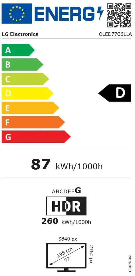 Телевизор, LG OLED77C61LA, 77" OLED evo, 4K (3840 x 2160), DVB-C/T2/S2, Alpha 11 AI 4K Gen3, 120Hz Native (VRR 165Hz), ThinQ AI, HDR10, NVIDIA G-SYNC, AMD FreeSync, Dolby Vision, Dolby Atmos, AI Agent, Wi-Fi 6E, Bluetooth, eARC (HDMI 2), USB, Airplay 2, CI slot, Mu - image 3