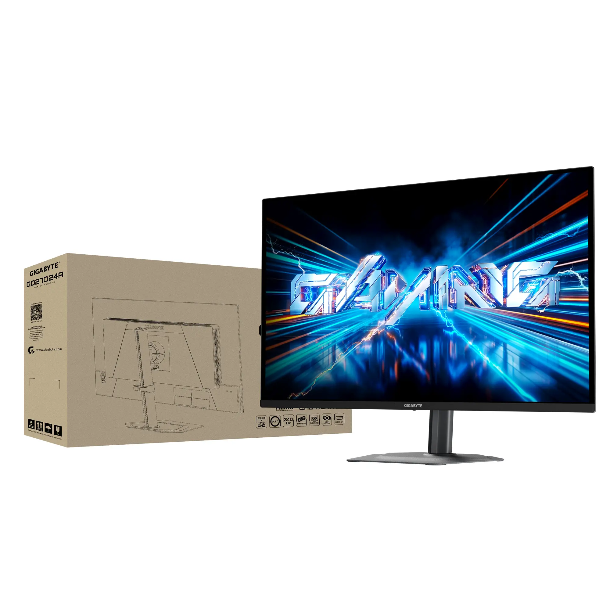 Геймърски монитор GIGABYTE GO27Q24A - 27" QD-OLED, QHD(2560x1440), 240Hz, 0.03ms, G-Sync, FreeSync Premium - image 5