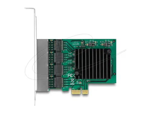 Delock Мрежова карта 4-порта 10/100/1000 Mb, PCI Ex x1, Realtek RTL8111F, Low profile bracket - 3