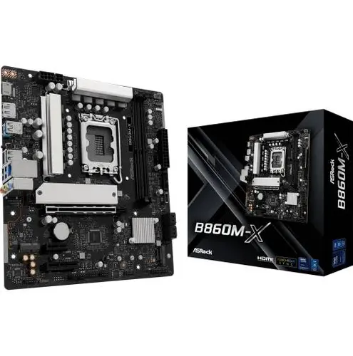 ASROCK MB Desktop B860M-X, S.1851, 2x DDR5, 1x PCIe 5.0 x16, 1x PCIe 4.0 x1, 1x PCIe 4.0 x4, 1x Blazing M.2, 2x Hyper M.2, 4x SATA3, 2x USB-C, 5x USB 3.2, 6x USB 2.0, 1x RJ-45 2.5GB Lan, 1x HDMI, 1x DP 1.4, mATX, 90-MXBSE0-A0UAYZ - 1