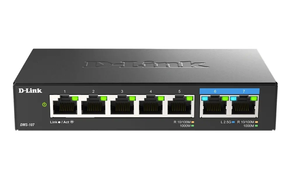 Комутатор, D-Link 7-Port Multi-Gigabit Unmanaged Switch