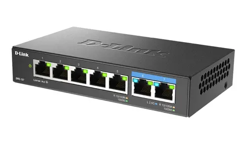 Комутатор, D-Link 7-Port Multi-Gigabit Unmanaged Switch - 2