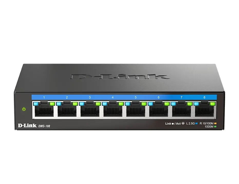 Комутатор, D-Link 8-Port Multi-Gigabit Unmanaged Switch