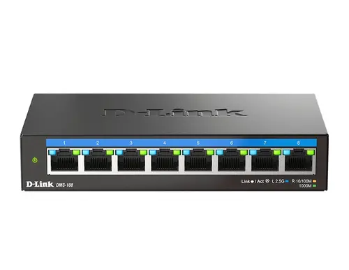 Комутатор, D-Link 8-Port Multi-Gigabit Unmanaged Switch - 1