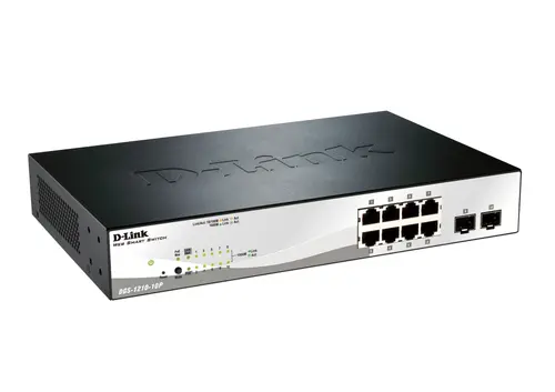 Комутатор, D-Link 10-port 10/100/1000 Gigabit PoE Smart Switch including 2 SFP - 2