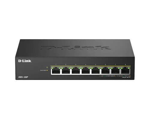 Комутатор, D-Link 8 ports 2.5G/MultiGig PoE Unmanaged Switch, Metal - 1
