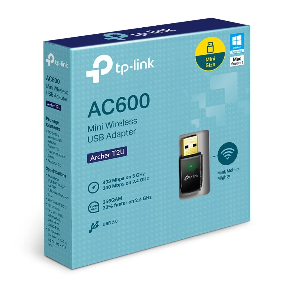 АДАПТЕР TP-LINK T2U v3 - AC600 Dual Band Wireless USB Adapter - Black - PN Archer T2U v3 - image 3
