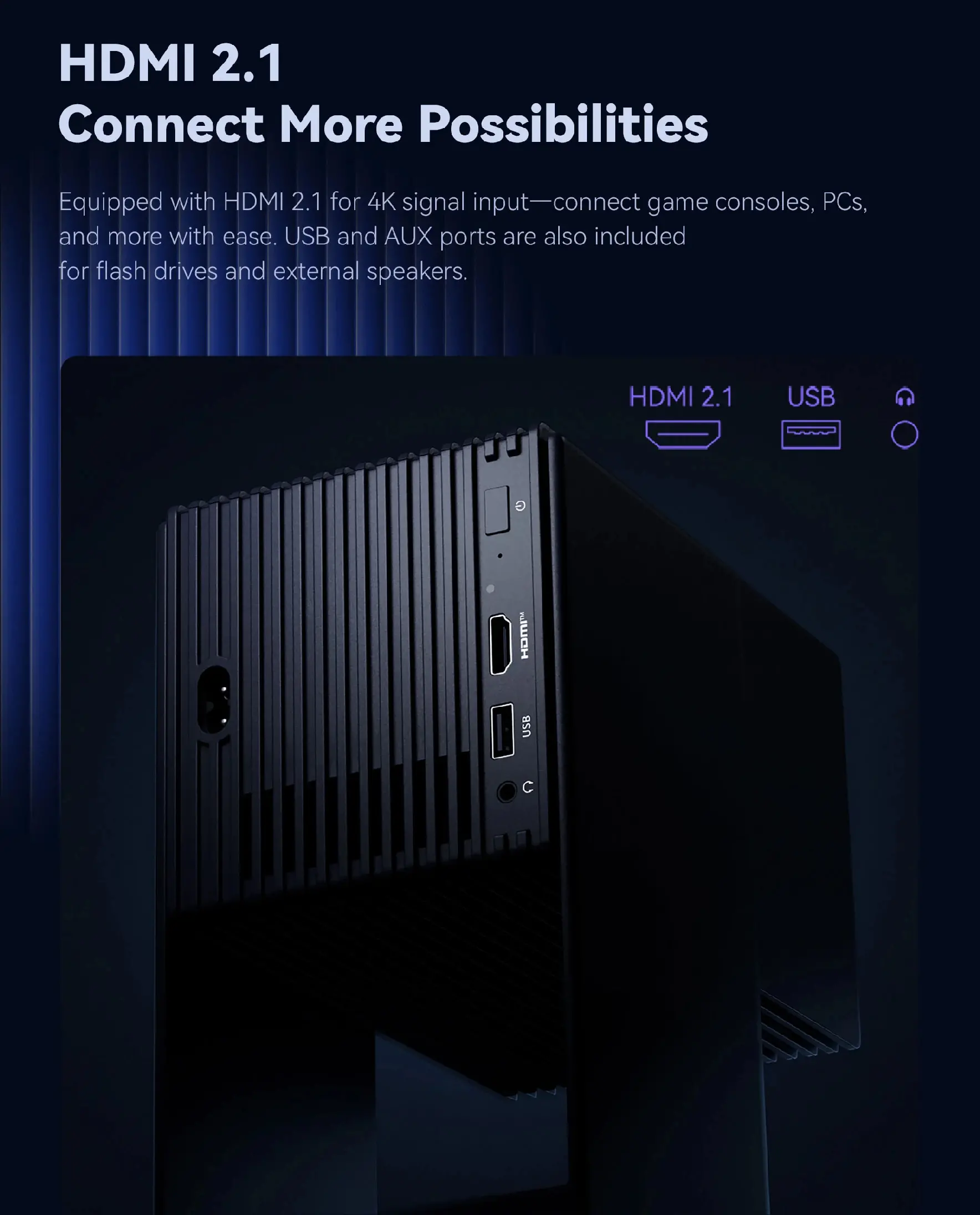 Wanbo преносим смарт проектор Portable Smart Projector - Cube 2 S - Deep Night, 8K, 500 ANSI, HDR10, VIDAA OS, Dolby Audio - image 17