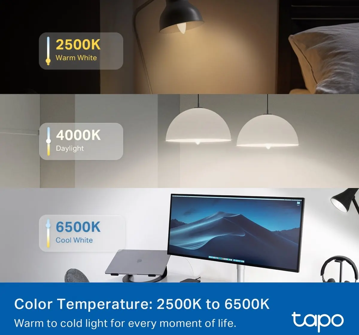 Лампа TP-Link Tapo L430C(2-pack), B38, E14,4.8W,2500-6500 K,470 lumens - image 3