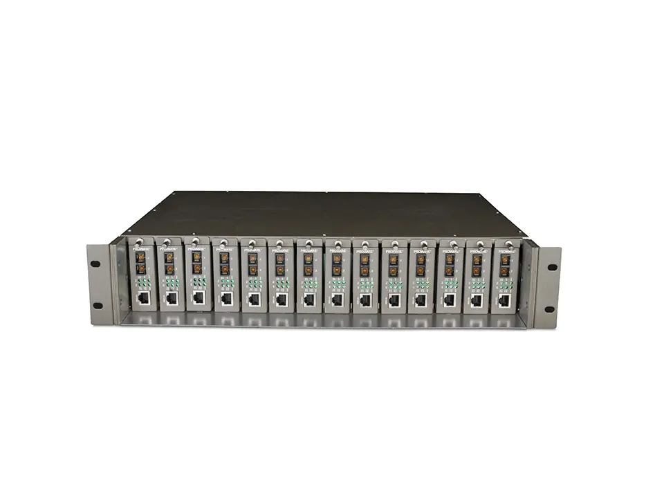 Шаси за конвертори TP-Link MC1400, 14 слота, 1x PSU, 1x PSU клетка