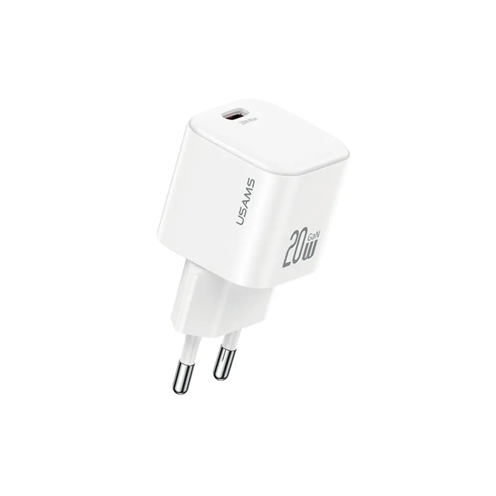 Încărcător rapid USAMS CC260 20W GaN Mini, alb