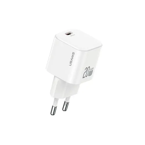 Бързо зарядно устройство USAMS CC260 20W GaN Mini Fast Charger, бяло - 1