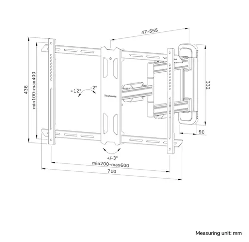 Стойка, Neomounts Level-850 TV mount wall 40-70" - full motion - fast installation - 15