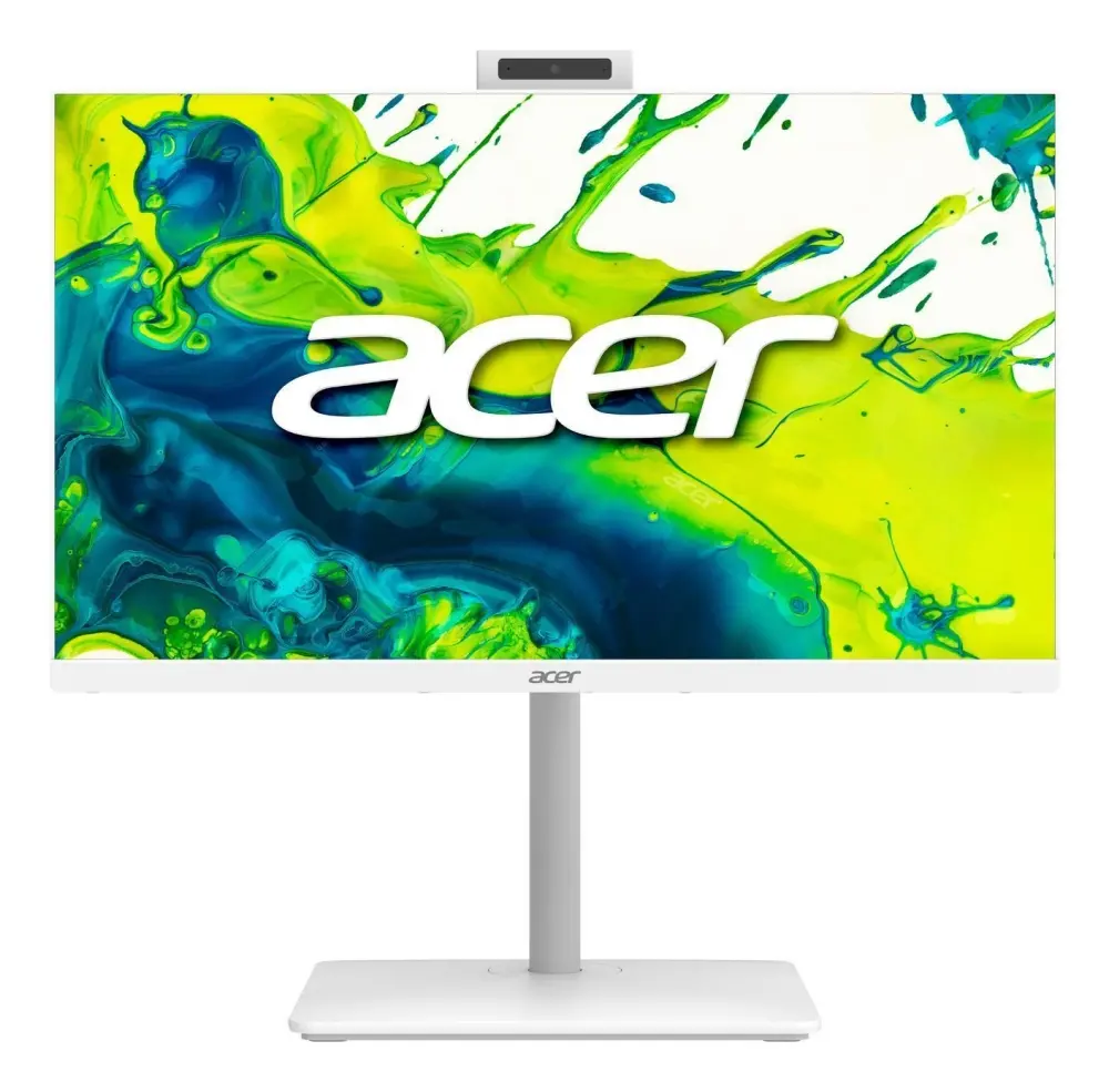 Настолен компютър - всичко в едно, Acer Aspire C27-A, 27'' FHD IPS AiO 120Hz, Intel Core i5-13420H (up to 4.60GHz, 12MB), 16GB DDR4 (1 slot free), 512GB SSD, no DVD, Intel UHD, HDMI, RG-45, WiFi 6, BT 5.0, Glan, Ergo stand w Height Adj., 5MPCam+mic, KBD& Mouse Wireless, NO OS, White