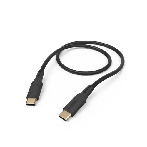 HAMA Кабел за зареждане "Flexible", USB-C - USB-C, 1.5 м, силиконов, черен - 1