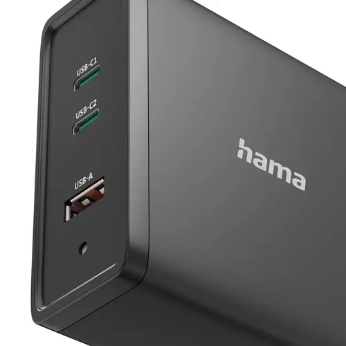 HAMA Зарядна станция 140W, USB-C, 3 порта, GaN, Power Delivery (PD) - 9