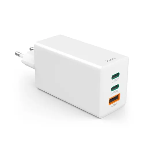 HAMA Комплект Бързо зарядно и кабел за зареждане, 100 W GaN, 2x USB-C PD, 1x USB-A QC - 2